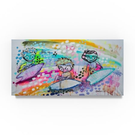 Zwart 'Three Floater Surfers' Canvas Art,16x32